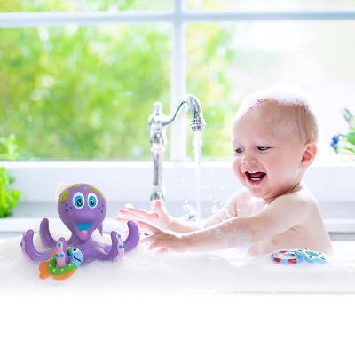 China Purple Octopus Floating Baby Bath Toys HOT Sale Floating Cute Cartoon Animal Octopus Hype Fun Classic Baby Water Toy Infant Swim Kids Beach Bath Toys for sale