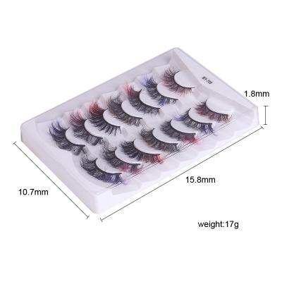 China Newest 100% Thick Mink Eyelashes Colorful Mink Lashes Mix Color False Eyelashes Glitter Mink Eyelashes With Your Logo fluffy for sale