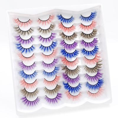 China Popular Long New Style Natural 8d Colored High Quality Cat Eye Wispy Faux Mink Natural Lashes False Eyelashes for sale