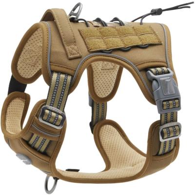 China Sturdyarmor Tacticas Adjustable Viable Neck Collar Harness Dog Tactical Vest with Detachable Pockets for Walking Rise Hunting for sale