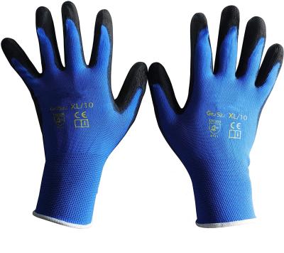 China Protective sturdyarmor Assembly Garden Anti Abrasion and Slip Cut Protective Construction PU Coated Black Nylon Work Gloves for sale