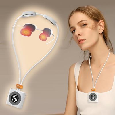 China low frequency & Mini EMS Physiotherapy Heating Pendant Electric Shiatsu For Neck Massage Tool Cordless Portable Deep Kneading Massager With Heat for sale