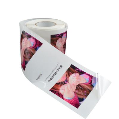 China Inkjet Waterproof Self Adhesive PET Free Sample Transparent Self Adhesive Film Roll Paper for sale