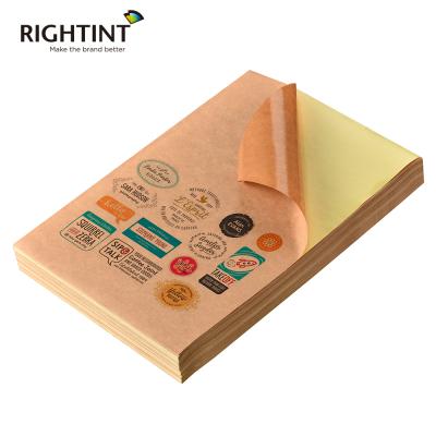 China Non Inkjet Printable Self Adhesive Laser Sticker A4 Label Kraft Paper Back Sheet for sale