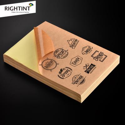 China Anti-Static Anti-Static Hot Coated Bio Paper Label Printable Rightint New Products A4 Kraft Wrapping Paper Sticker for sale