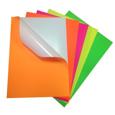 China Waterproof Self Adhesive Colored Self Adhesive Synthetic Natural Fluorescent Fluorescent Inkjet Paper Gift Wrapping Paper Woodfree Paper Printing Blank for sale