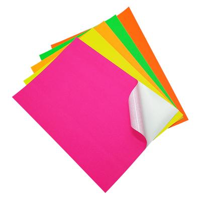 China MASKING A4 Offset Adhesive Pink/Yellow Colored Paper Sticker Sheets Self Adhesive Paper To Print Acrylic Masking No Printing for sale