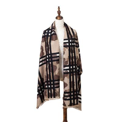 China Custom Classic Long Porostar Jacquard Silk Brushed Cashmere Feeling Scarves for sale