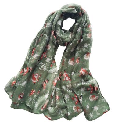 China Soft Touch Feeling Porostar New Design Voile Printing Christmas Gift Scarf for sale