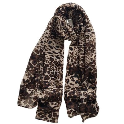 China Soft Touch Feeling Porostar Style Muslim Leopard Print Chiffon Hijab Scarf for sale