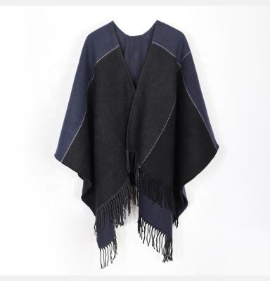 China Soft Touch Feeling Porostar Custom Design Winter Cashmere Feeling Shawl Designer Brand Luxury Fashion Women Warm Cape Ponchos for sale