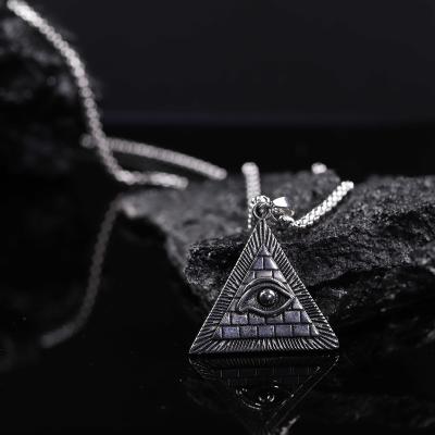 China Lucky Elks Pyramid Jewelry Fashion Pendant Punk Necklace Wholesale Punk Stainless Steel Pendants For Men for sale