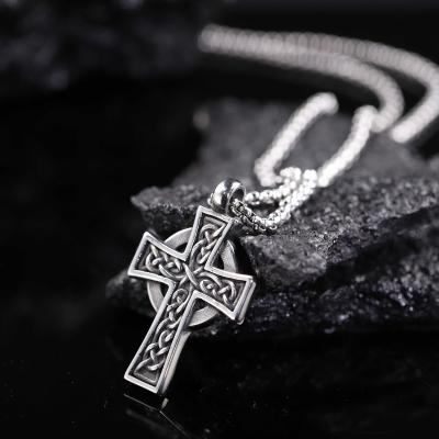 China Wholesale punk jewelry punk cross fashion stainless steel Viking pendant necklace for men for sale