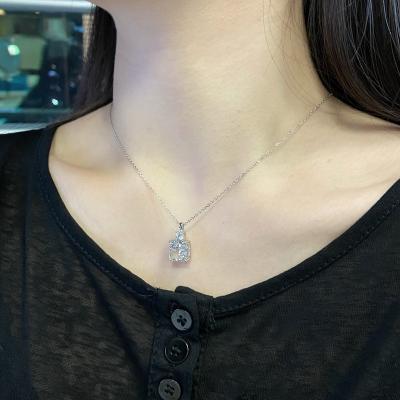 China 925 Sterling Silver Clear Zircon Necklace Pendant Romantic Exquisite Elegant Pendants Crystal Color 8A for sale