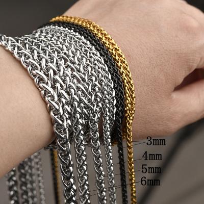 China Wholesale Hip Hop Men's Necklace Hip Hop Keel Chain Necklaces Flower Basket Chain 3/4/5/6/7 Millimeter Stainless Steel Rope for sale