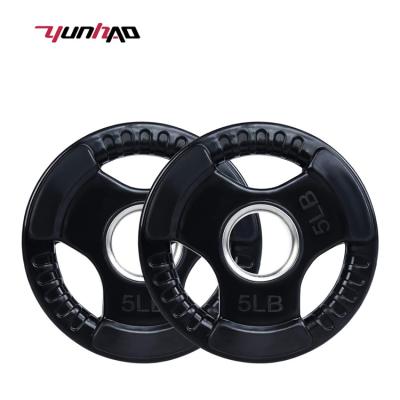 China YC Cheap Universal 3 Hole Grip Stack Competition Weight Plate Barbell Rubber Weight Stopper Plates for sale