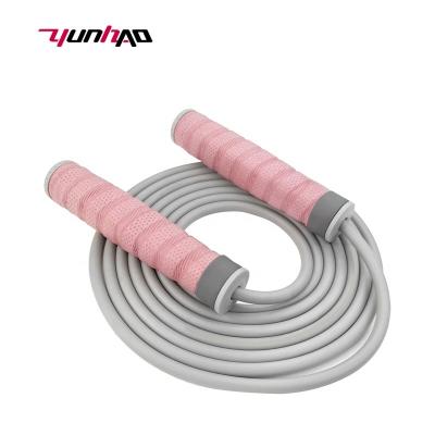 China Durable No Slip Grip Handle 390 Gram Heavy Duty Speed ​​Sweat Absorb PVC Double Weight Under Fitness Cross Fit Skipping Jump Rope for sale