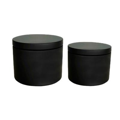 China Gift & Empty Craft RTS Metal Gold Seamless Candles 4 Ounce 8 Ounce Tin Containers For Traveling Tin Jars Matte Black Candle Tin Can With Slip On Lids for sale