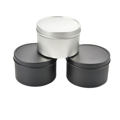 China High Quality Recycled Materials Metal Empty Round Tin Can Gold And Matte Black Shiny Silver Tin Cans 8oz Tin Candle 4oz 8oz 8OZ Candle Jars for sale