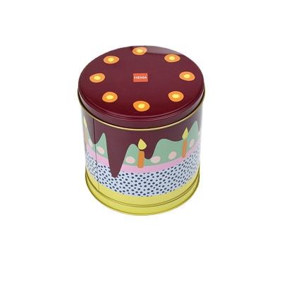 China Christmas Food Toy Round Tin Tin Candy Storage Jar Promotion Gift Tin Cake & Chocolate Cake & Cookie Tin Box With Music for sale