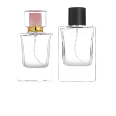 China Wholesale High End Perfume Use Customize Women's Rectangle Custom Glass Empty Luxury 50ml Perfume Bottle for sale