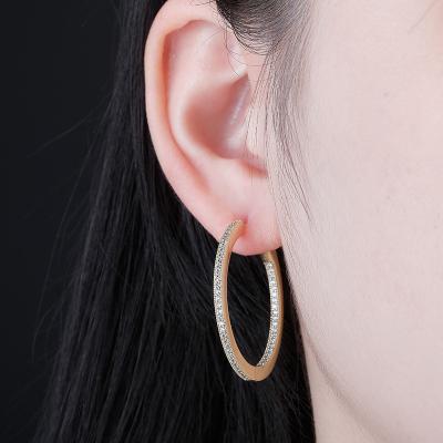 China New Hiphop Earrings Round Fork Setting High Quality AAA Iced Out Mic Pave Zircon Hip Hop Fashion Jewelry Gift for sale