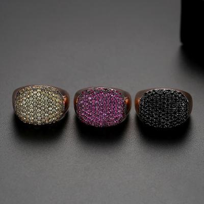 China New Bling Hiphop Punk Mens 7 Rows Zircon Rings Men Gold Color Pave Charm Rhinestone Iced Out Rings Fashion Hip Hop Jewelry Gifts for sale