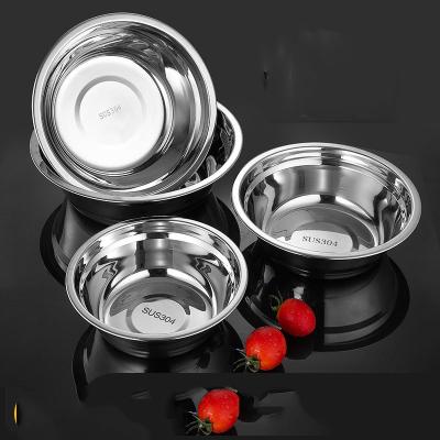 China Disposable non-magnetic 304 stainless steel soup bowl canteen soup bowl thickened vegetable basin for sale