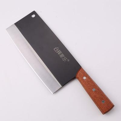 China Hot Sale Stocked 8 Inch Stainless Steel Kitchen Cleaver Knife Wooden Handle Butcher Knife Cutting Vegetable Chinese Meat Cleaver for sale