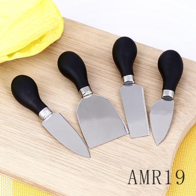 China Sustainable Hot Selling 4 Pieces Stainless Steel Cheese Knife Set With Beech Wood Handle for sale