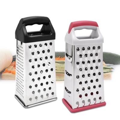 China 9 Inch 4 Sides Stainless Steel Graters Cheese Grater Multifunctional Viable Vegetable Kitchen Tools for sale