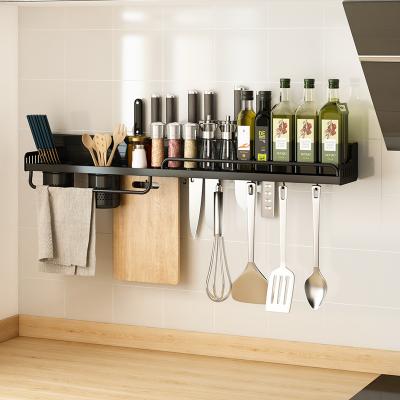 China Modern Design Kitchen Organizer Spice Rack Shelf Viable Wall Mounted Storage Racks Racks Dish Drainer Holder for sale