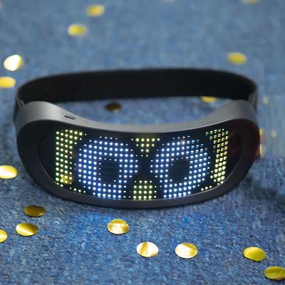 China Best-selling ABS plastic+PVC lens+silicone bright light led programmable APP glasses for party for sale