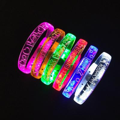 China Tpu Customized Gift Light Up LED Wristband Sound Activated LED Wristband for sale