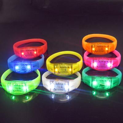 China Silicone+ABS LED Wristband Light Party Concert Show Silicon Wristband Flashing Glowing Wristband for sale