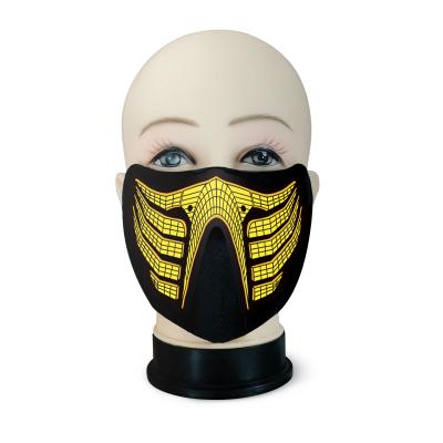 China Luminous Festival Party Mask Multi-Functions Light Up Scary Sound Reactive Led Mask Glow Mask for sale