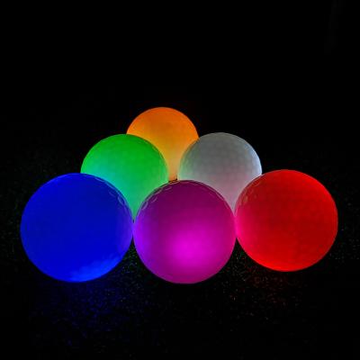 China Surlyn+Rubber 2021 Best Seller Colorful Light Up Golf Ball Activated Glow Led Golf Ball for sale