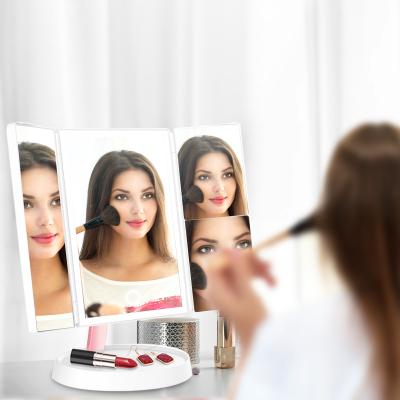 China New Arrivals Hollywood Vanity Compact Lighted Cosmetic Touch Screen Lighted LED Makeup Mirror for sale