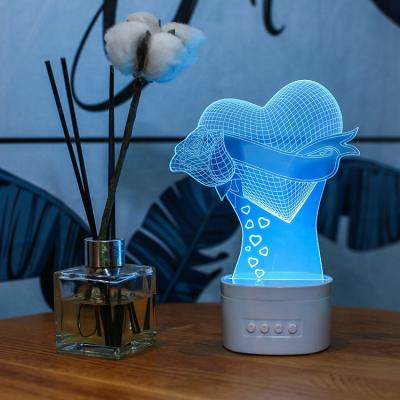 China Modern Night Light Illusion Lamp Base 3d Touch Control Seven Color Led Lamp for sale