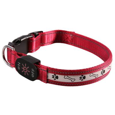 China Viable Pet Supplies LED Dog Collar Luminous Nylon Rechargeable Led Dog Collar for sale