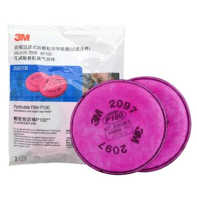 China 3M NC P100 Level Organic Vapor Relief Particulate Filter Easy Breathing Cotton 2097 for sale