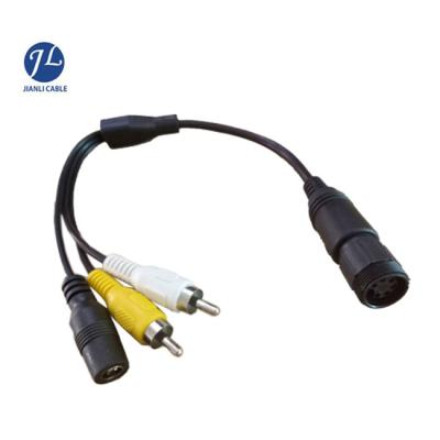 China Auto rearview camera connection Waeco cable connect 2rca and DC adapter for car backup camera system for sale