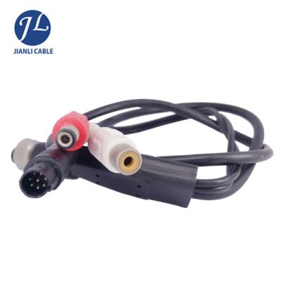 China Vehicle Camera Connection 4 Camera Car DVR System 8 PIN MINI DIN AV Extension Plus 4 PIN Adapter for sale