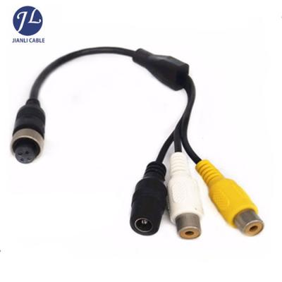 China Auto Rearview Camera Connection RCA Plug Cable Connect Bare Wires Video-Audio Adapter For Vehicle Rear View System for sale