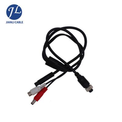 China Slim rearview auto camera connection 4 pin 8pin connect cable and RCA DC wire for car camera recorder for sale