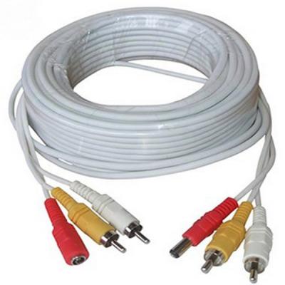 China Auto Rearview Camera Connection 200ft BNC RCA White Siamese Video Power Cable For CCTV Security Camera System for sale