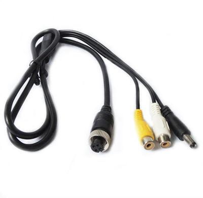 China Auto Rearview Camera Connection Cable With 4 Pin RCA Video And Audio Female Plug Aviation Plug To Power for sale