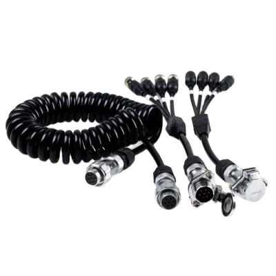 China Truck 7 4 Core Truck Tractor Trailer Spring Trailer / Cable To 4 Pcs Pin Aviation Plug For Trailer Camera System for sale