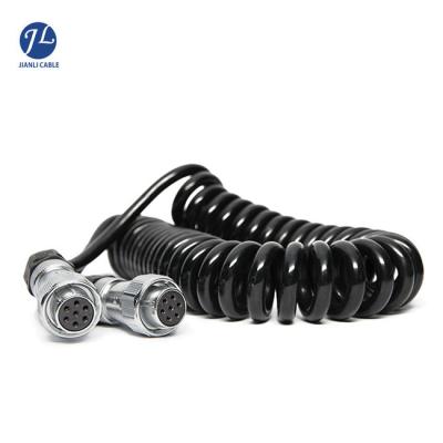 China Vehicle Camera Report Built In China Metal 4 Meter Suzi Spiral Truck Trailer Cable 4 PIN Connectors For Truck Trailer Caravan Systems for sale