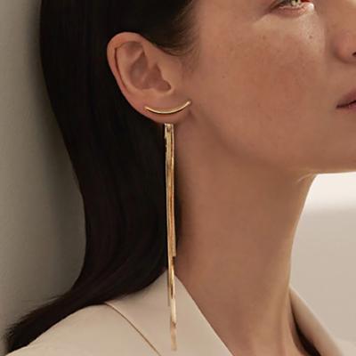 China Hot Sale Snake Bone Chain Tassel Earrings Women Jewelry Designer Ethnic Gold Silver Plated Fringe Earrings for sale